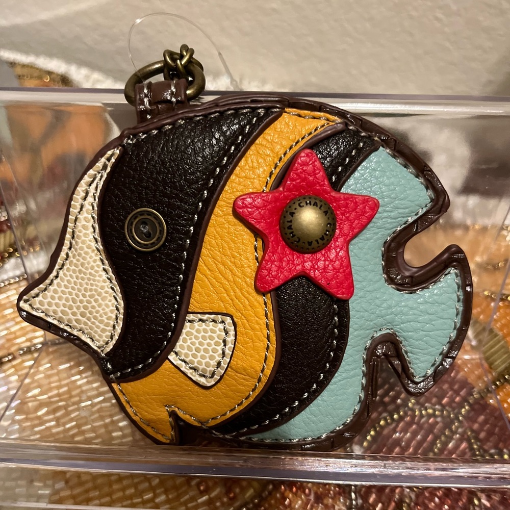 Chala Colorful Tropical Fish Key Fob & Coin Purse. NWT